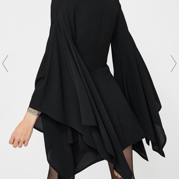 New girl order black bell sleeve mini dress - Picture 3 of 4